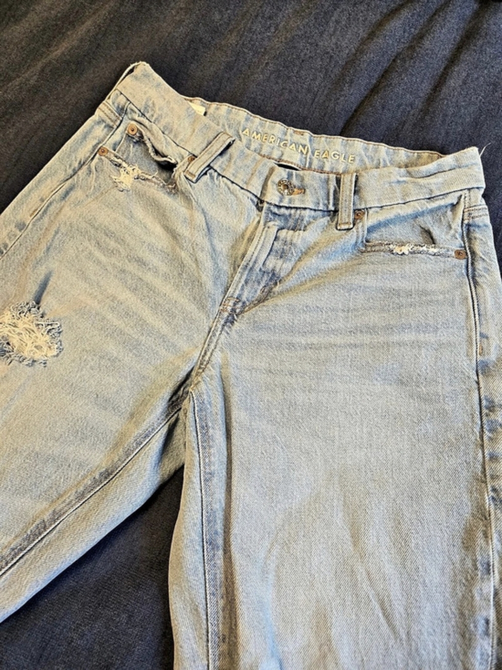 American Eagle Curvy 90s Skinny Jeans | Size 4 | Distressed Light Wash